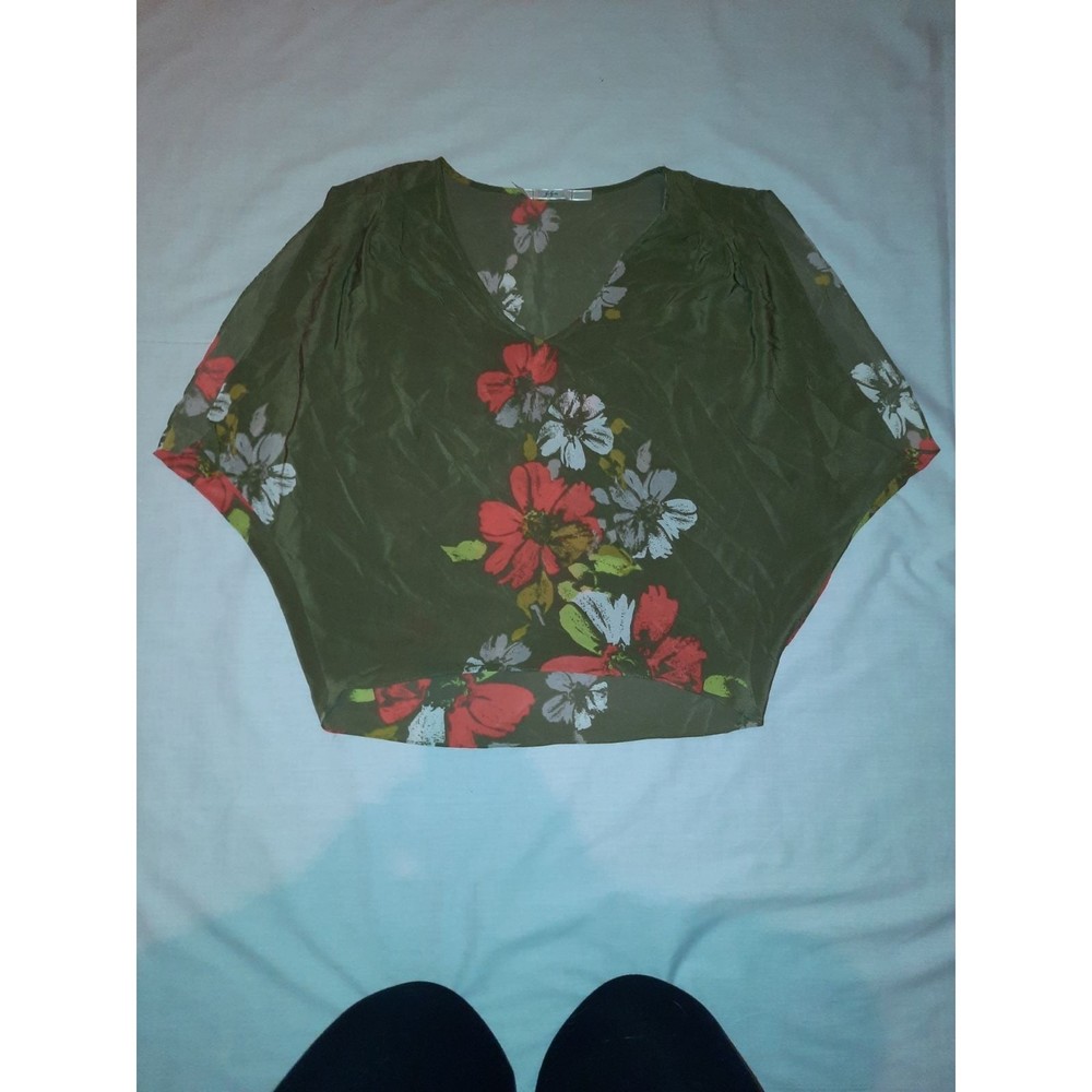 Gibson Floral Silk Blouse - Size XS
